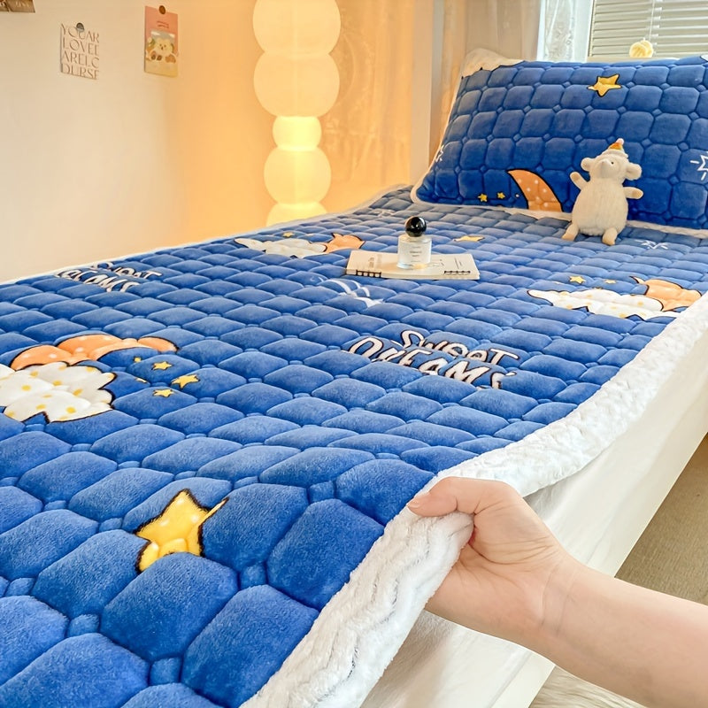 Soft Velvet Mattress Protector Hypoallergenic Breathable Flannel for Bed, Guest, Hotel