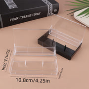 Set of 2 Plastic Cassette Tape Storage Cases Black Transparent Durable