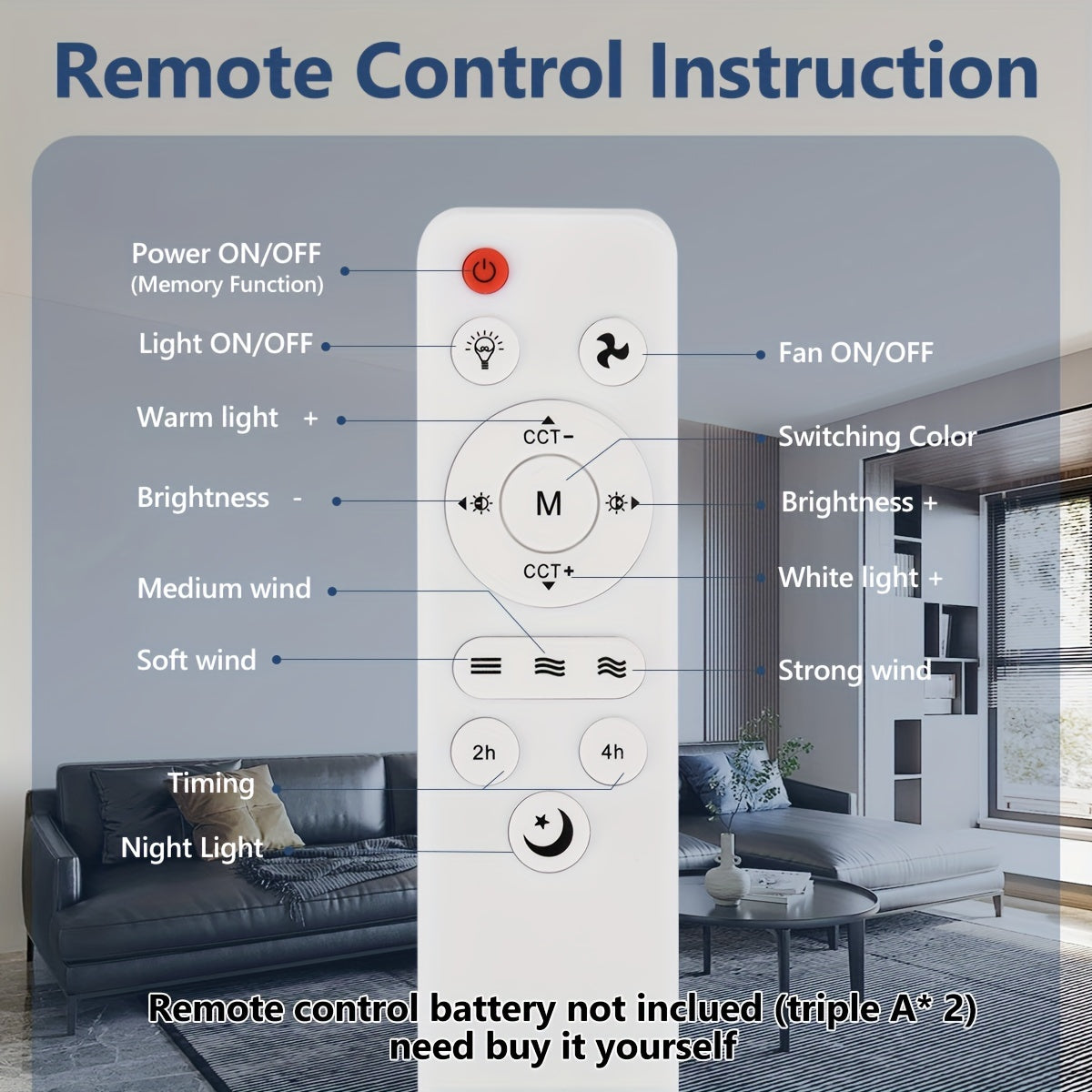 2-Pack LED Smart Ceiling Fan Lights with Remote Control E26/E27 Adjustable Lighting and Speed