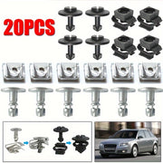 20Pcs Car Under Cover Fastener Clips with Screws for Vehicles