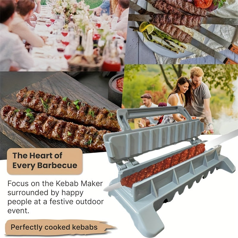 1 dona Oson Kebab Tayyorlagich - Yagona Qator Plastik Shish Mold, Oziq-ovqat uchun xavfsiz va oson BBQ uchun portativ, Oshxona jihozlari va aksessuarlar