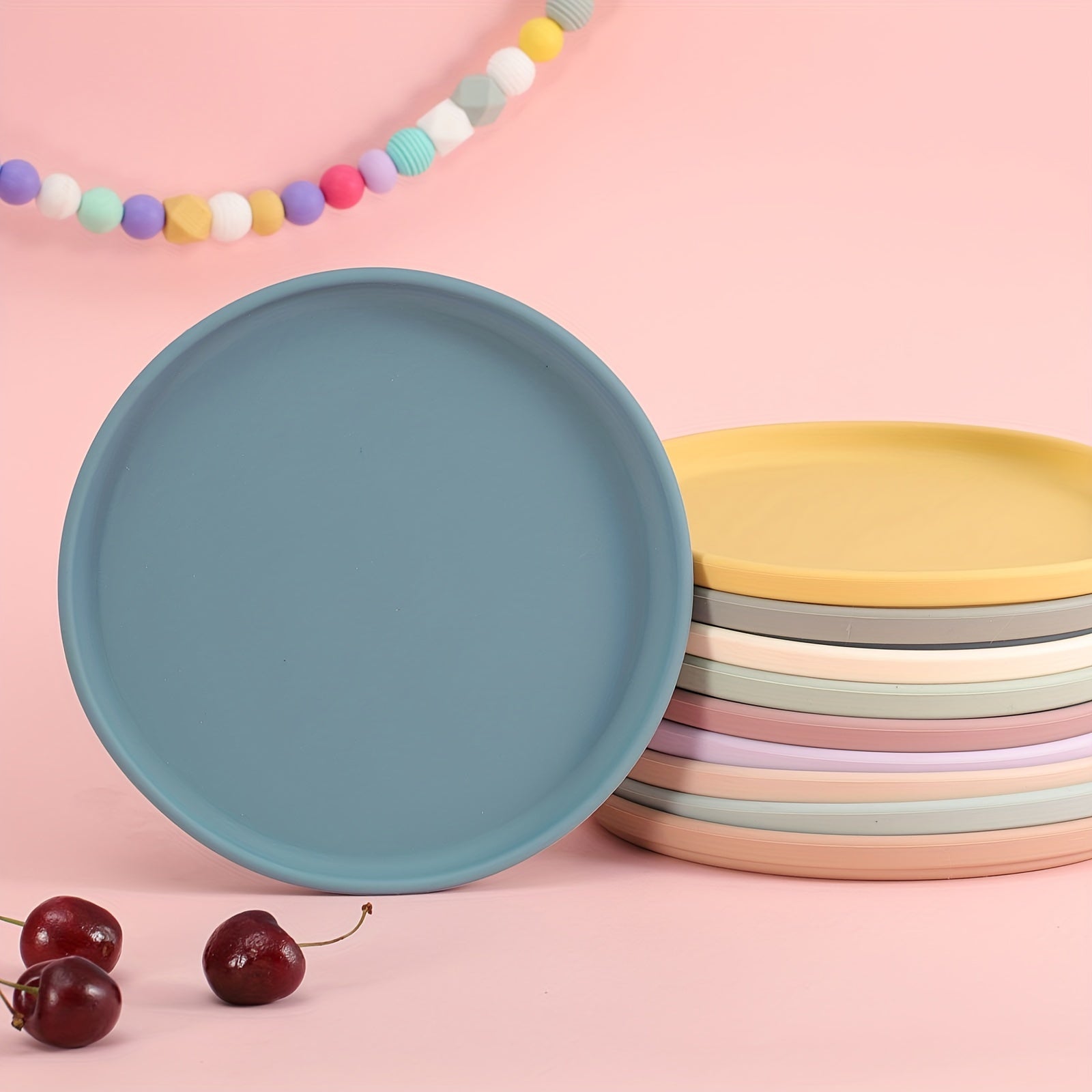 Plato de cena de silicona de 17,78 cm reutilizable apto para microondas plato de uso múltiple