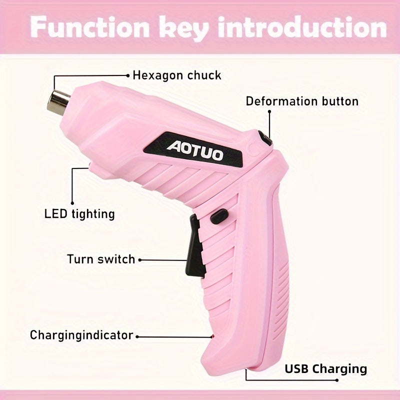 Juego de destornilladores eléctricos inalámbricos de 14 piezas con brocas de taladro de mano plegables y giratorias