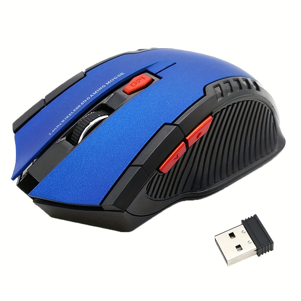 Wireless Gaming Mouse with 6 Programmable Buttons and Optical Sensor for PC and Laptop