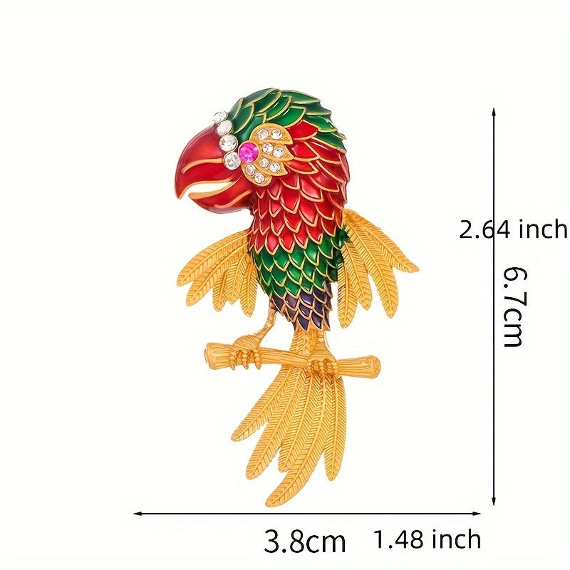 Vintage Parrot Enamel Pin Vibrant Color Lapel Pin for Men and Women
