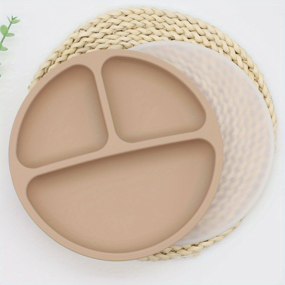 Набор из 2 силиконовых разделенных тарелок с крышкой и присоской для младенцев и малышей | Тарелка остается на месте, безопасна для микроволновой печи и посудомоечной машины | Идеально для привередливых едоков | 100% Силиконовая Конструкция