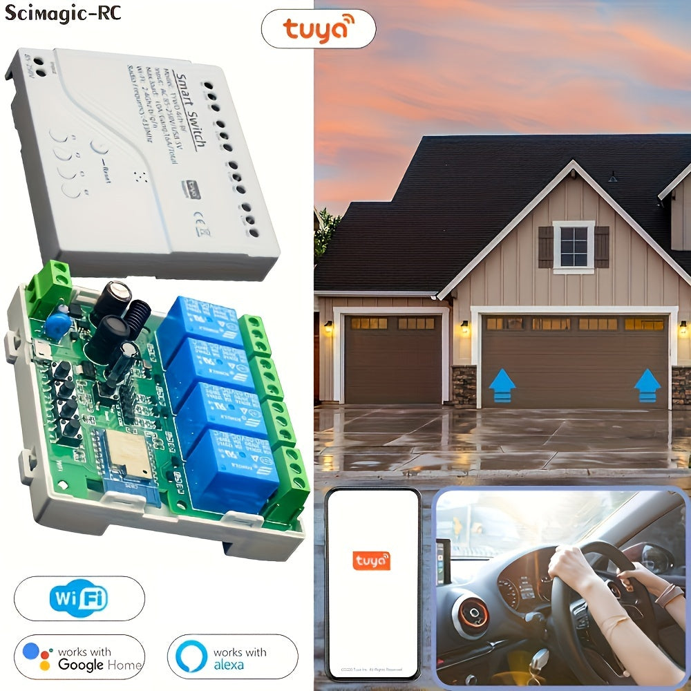 4CH Wi-Fi aqlli kalit moduli Alexa va Google Home bilan mos keladi 220V-240V relé