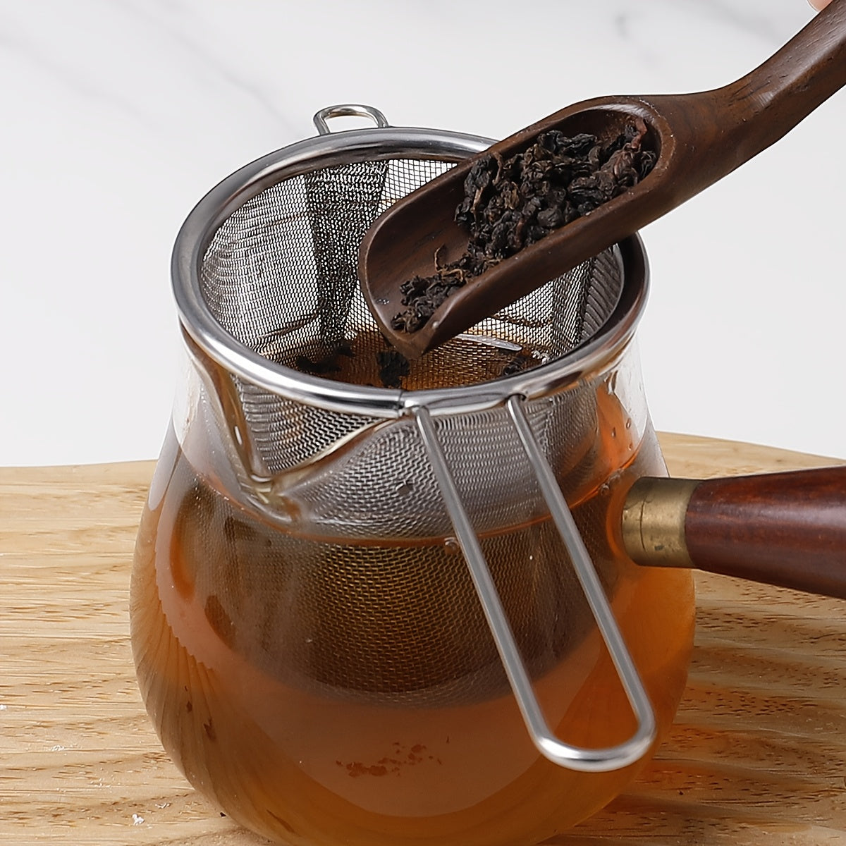 Stainless Steel Tea Infuser Set with Handle, Fine Mesh Strainers for Loose Leaf Tea