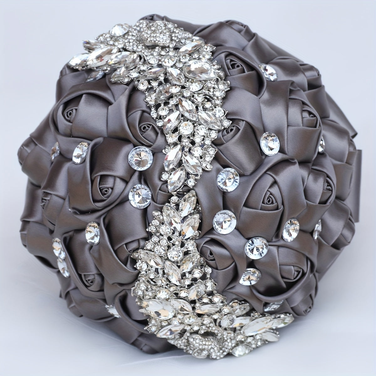 Elegant Bridal Bouquet with Crystals Polyester Spandex Handheld Wedding Flower