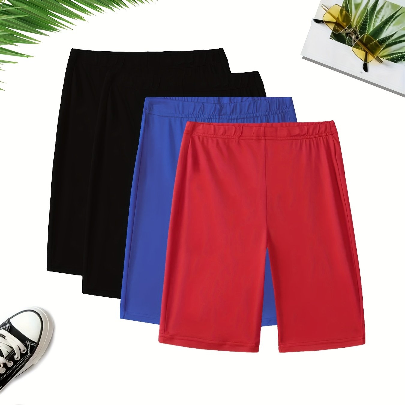 Women's Casual Sports Shorts Set Four Pieces Breathable Athletic Wear