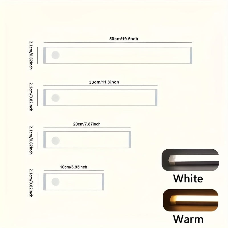Luz nocturna LED recargable con imán y sensor de movimiento para armarios de cocina pasillos y escaleras