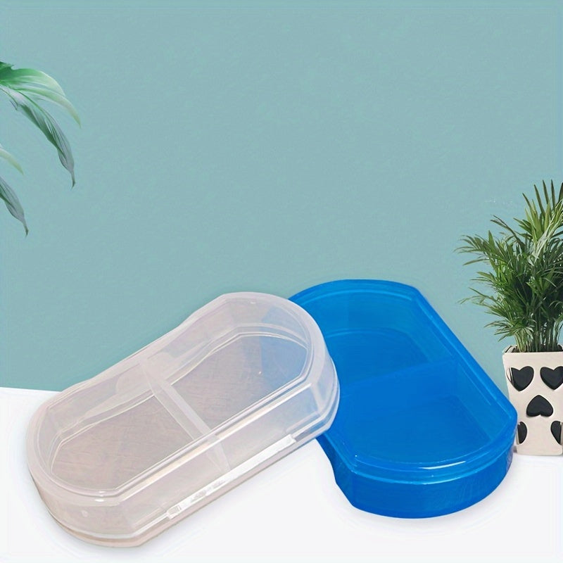 Portable Sealed Dust-Proof Pill Box With Two Compartments Plastic Storage Organizer