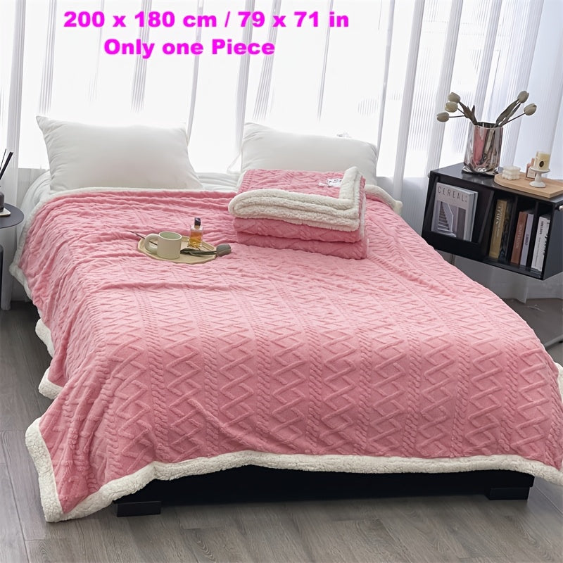 Manta de microfibra de champagne de lujo con patrón de diamantes 3D para uso en todas las estaciones