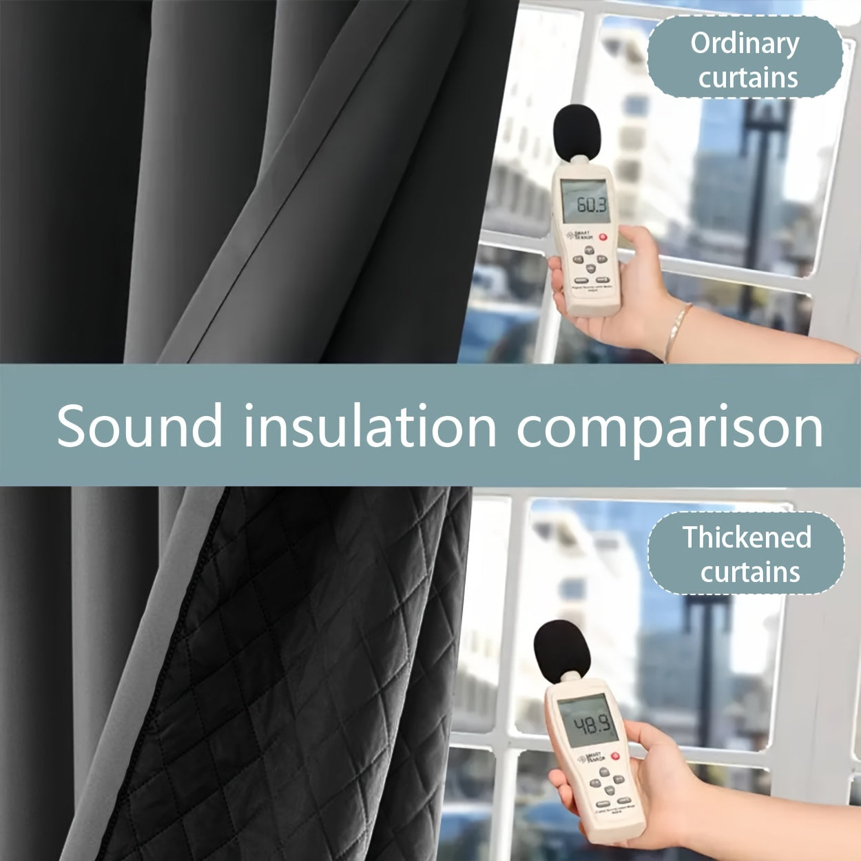 Cortina con ojales Blackout 100% poliéster, aislamiento térmico para dormitorio y sala de estar