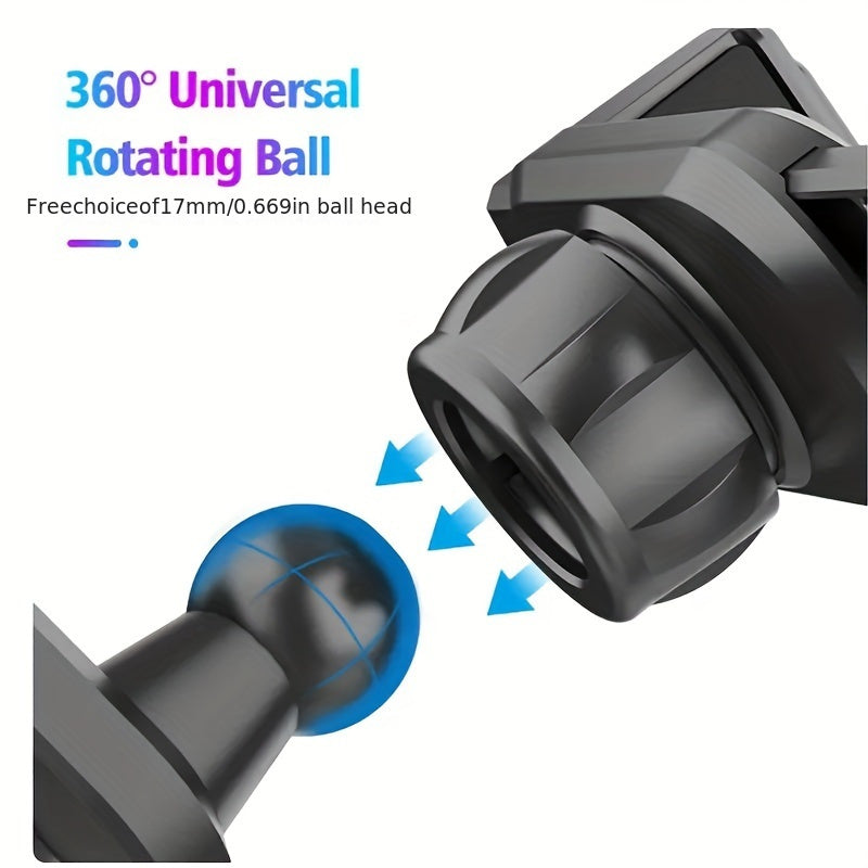 Magnitli avtomobil telefon tutqichi 360° buriladigan havo ventili paneli o'rnatgich qora