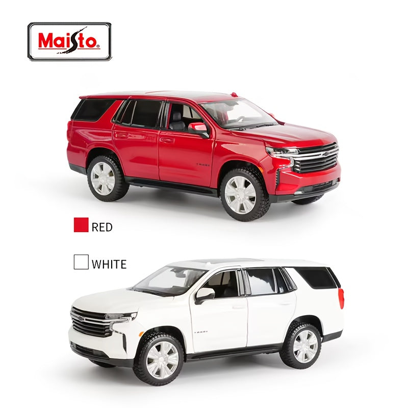 Coche de hojalata para niños a escala 1:26, modelo SUV, blanco y rojo, resistente a la intemperie