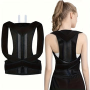 Corrector de postura ajustable para hombres y mujeres, negro, soporte lumbar para la espalda