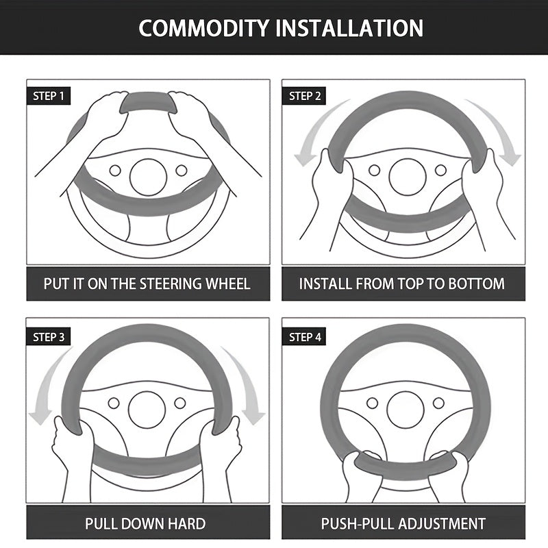 Uniseks qishki plush rul boshqarish qopqog'i 38cm antislip to'liq o'rash