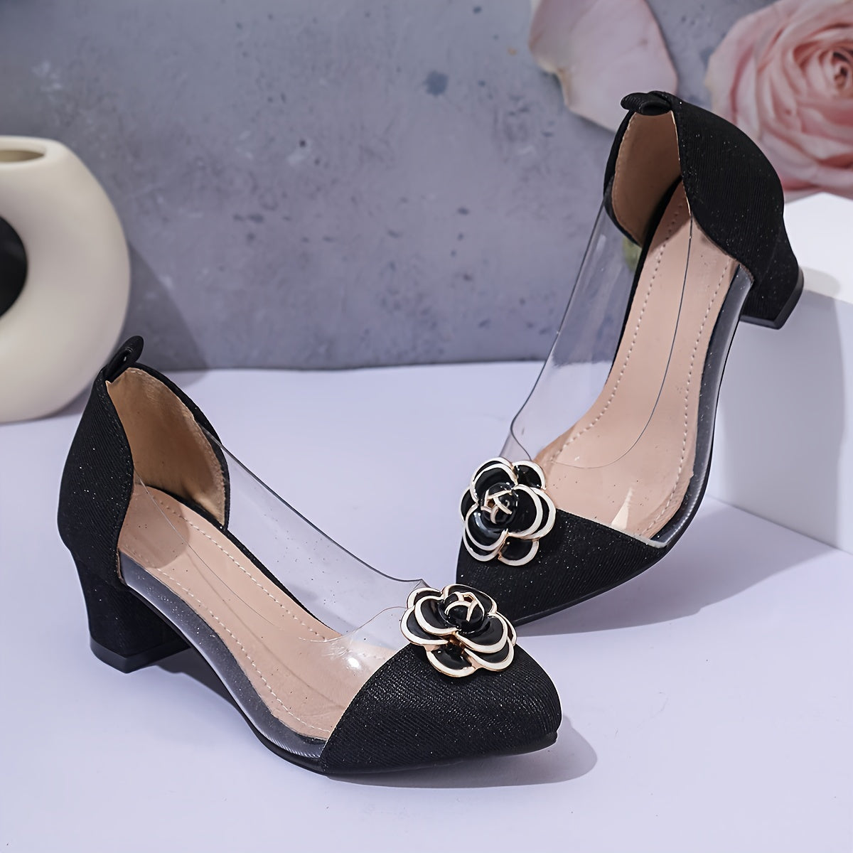 Girls' Princess Shoes Transparent Glitter Low Top PU Lining