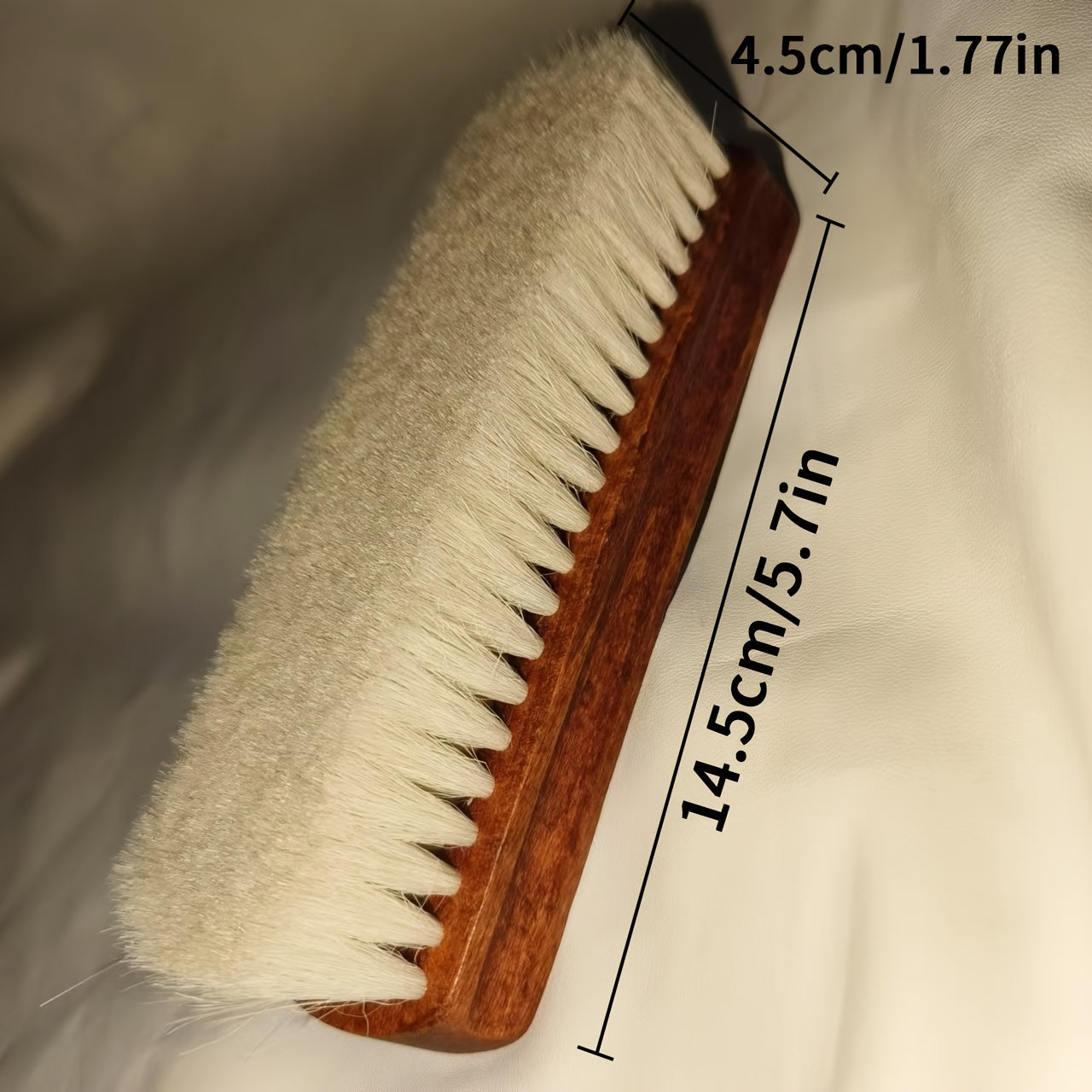 Unisex Wooden Shoe Brush Soft Bristles Leather Care Cleaner