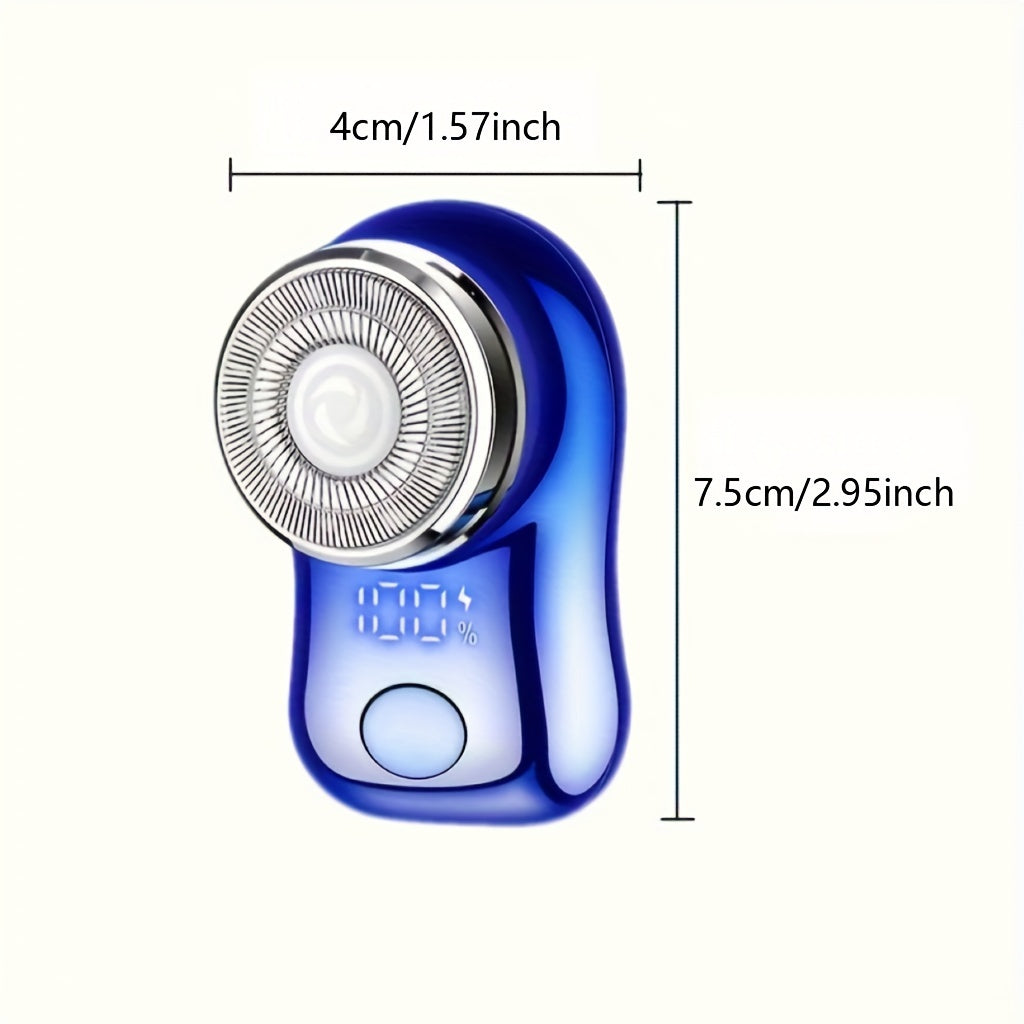 Men's Rechargeable Cordless Rotary Shaver Mini Electric Razor Compact USB Charger