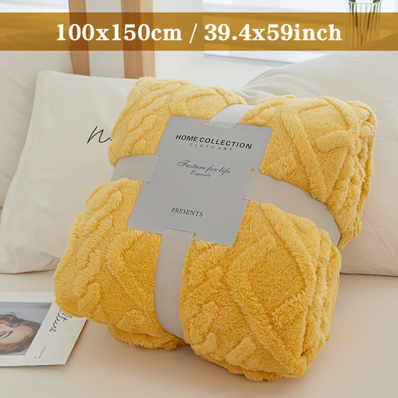 Manta de felpa suave y acogedora con jacquard 3D para sofá y decoración del hogar, ligera, cálida y con textura, para cama