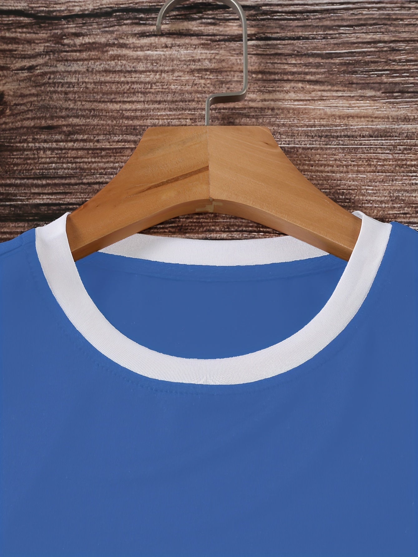 Women's Short Sleeve T-Shirt with Contrast Trim Casual Knit Crew Neck Spring Summer