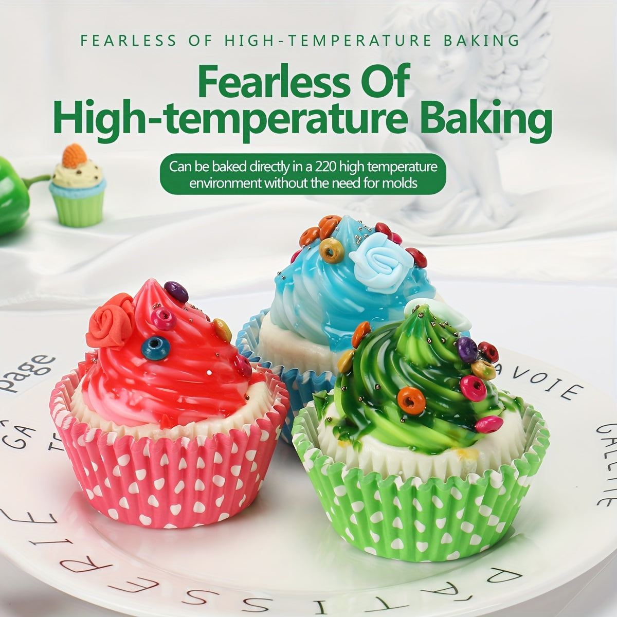 Pack of 100 Disposable Cupcake Liners Polka Dot Greaseproof Paper for Baking Muffins and Cupcakes