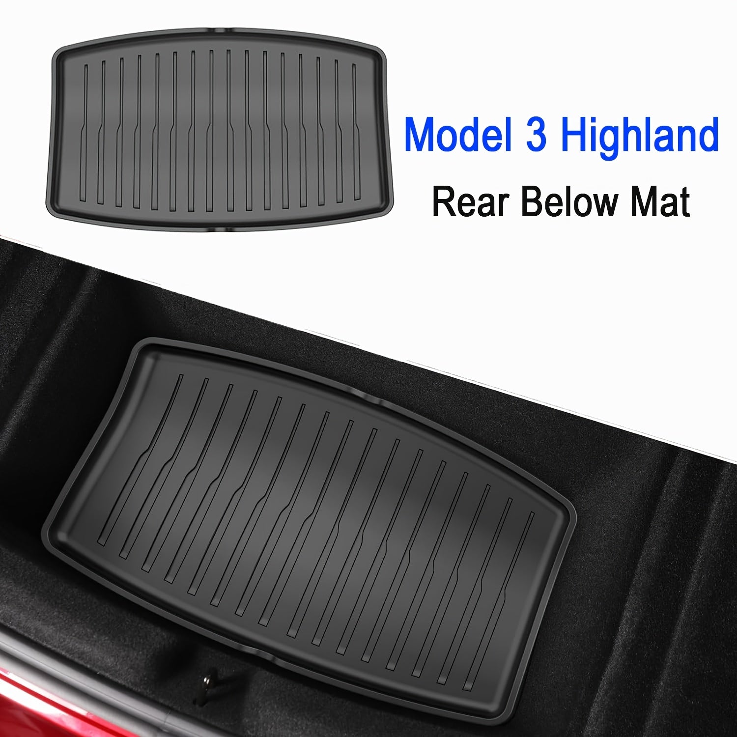 Waterproof TPE Cargo Trunk Mats for Tesla Model Y and Model 3 Highland