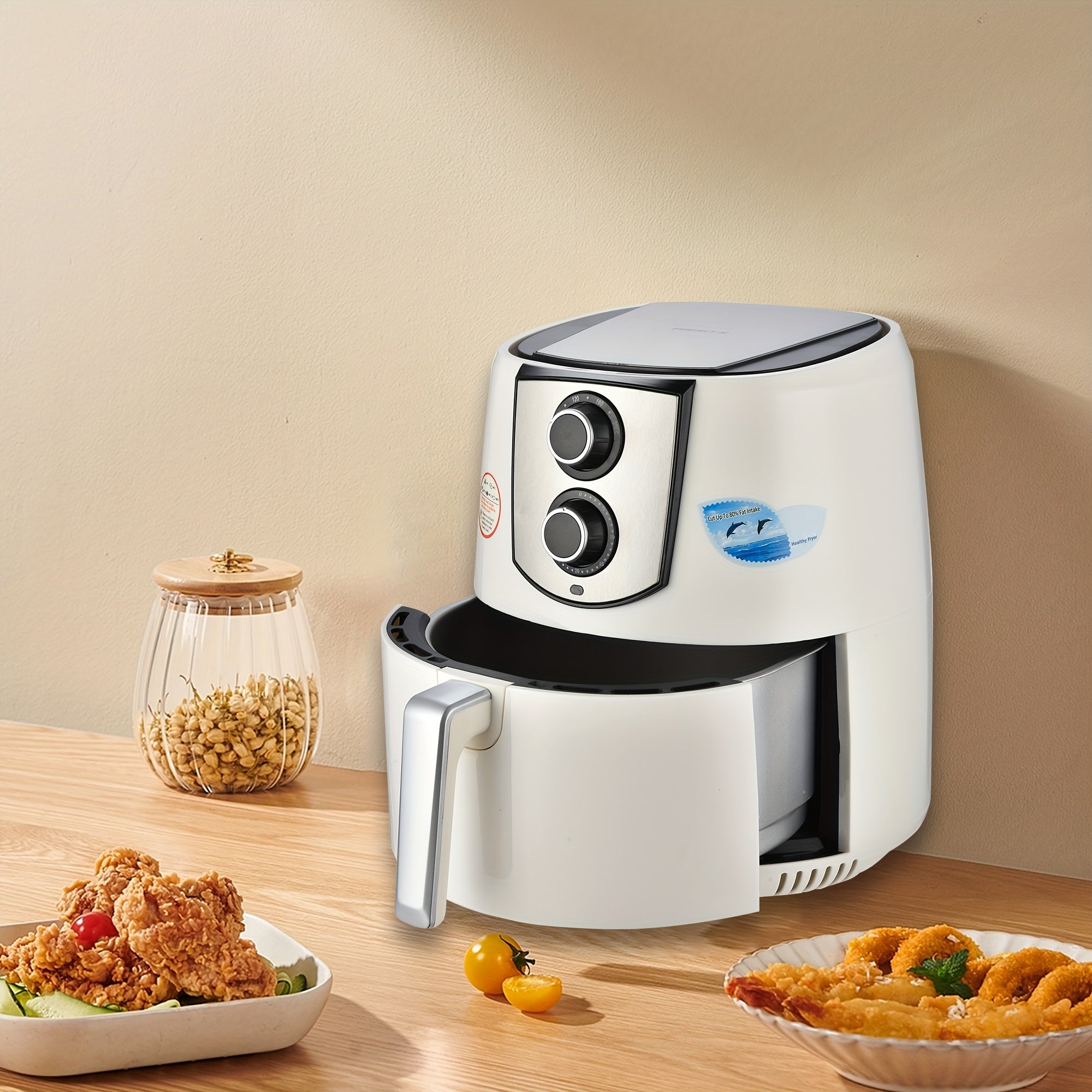 5.5L katta hajmli havo qovurgich Evropacha standart rozetkali va 1400W quvvat bilan tovuq, fransuz kartoshkasi, shirin kartoshka va boshqalarni qovurish uchun. Rostdan po'latdan yasalgan savat va PP material.