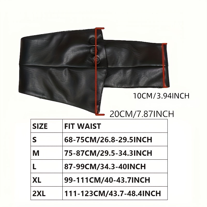 Женский широкий ремень из PU-кожи с черной кнопкой, регулируемый корсетный пояс для повседневной носки