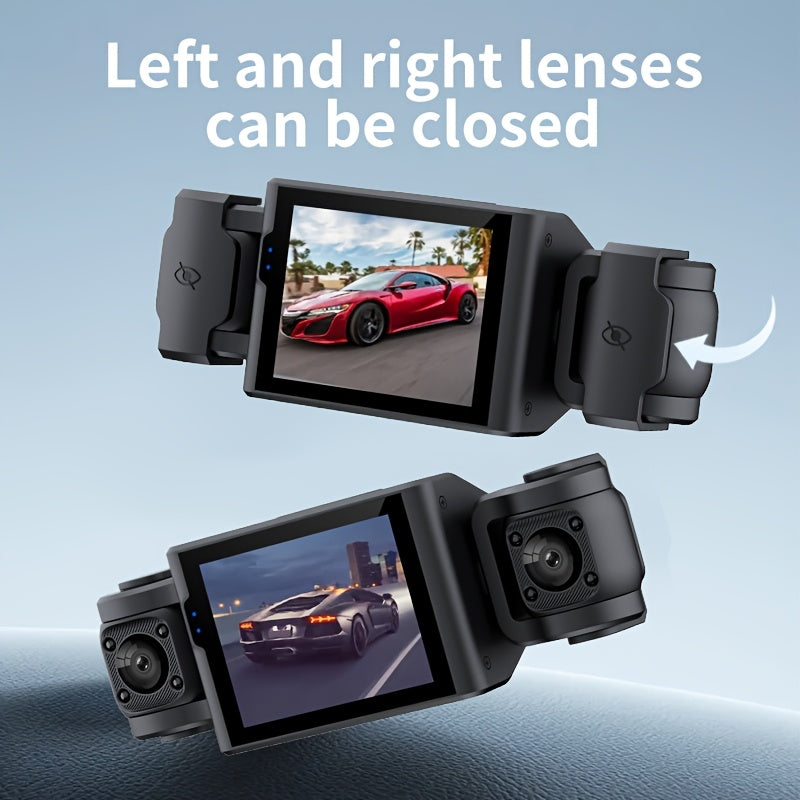 Kit de cámara de tablero HD 1080P de 4 canales con lente gran angular, visión nocturna, grabación en bucle y sensor G en negro