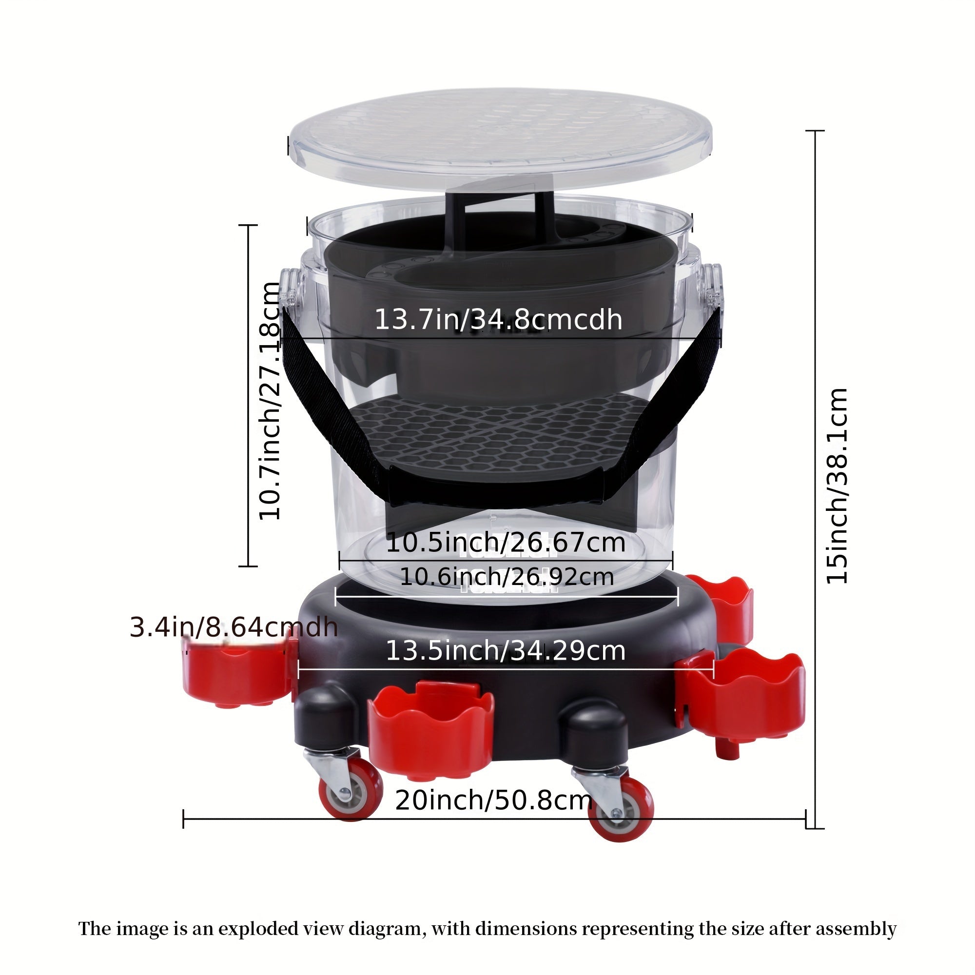 Shaffof Avtomobil Yuvish Chekasi, Suriladigan O'tiradigan Joy bilan - Mustahkam Plastik, Tashqi va Uy Tozalash uchun Mukammal - 1 Dona