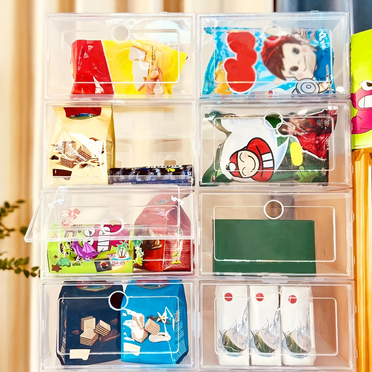 12 Pack Transparent Plastic Shoe Storage Boxes Stackable Organizer for Shoes Jewelry Watches