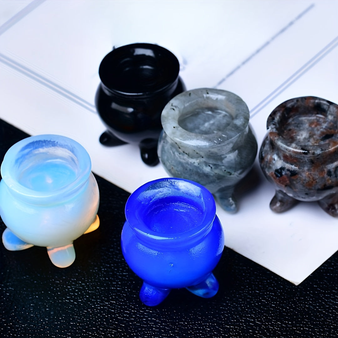 Animal Stone Carving Censer Pocket Gift Moonstone 3cm