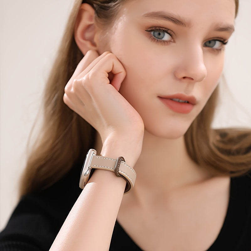 Unisex Synthetic Leather Magnetic Apple Watch Band for All Seasons