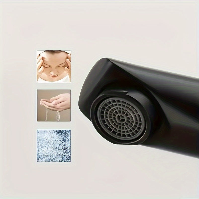 Grifo de acero inoxidable negro de suelo para baño y cocina con función de ahorro de agua