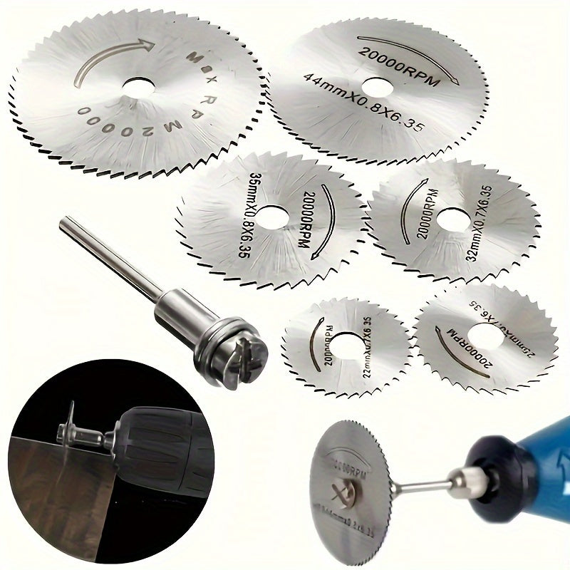 7-Piece High-Speed Steel Cutting Blades Set for Wood Plastic Soft Metals