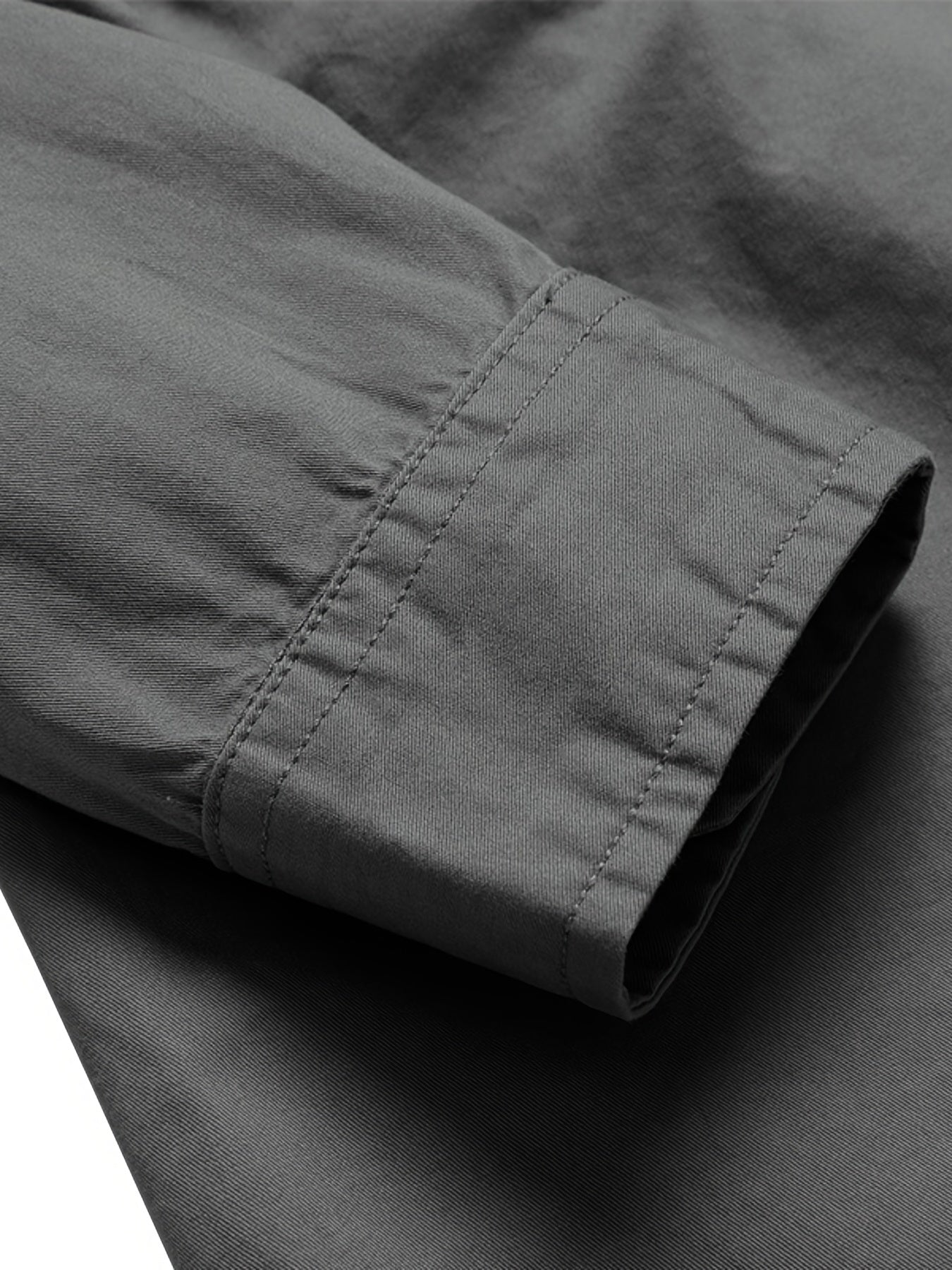 Мужская хлопковая рубашка в стиле кари с застежкой-молнией и лацканом для весны и осени