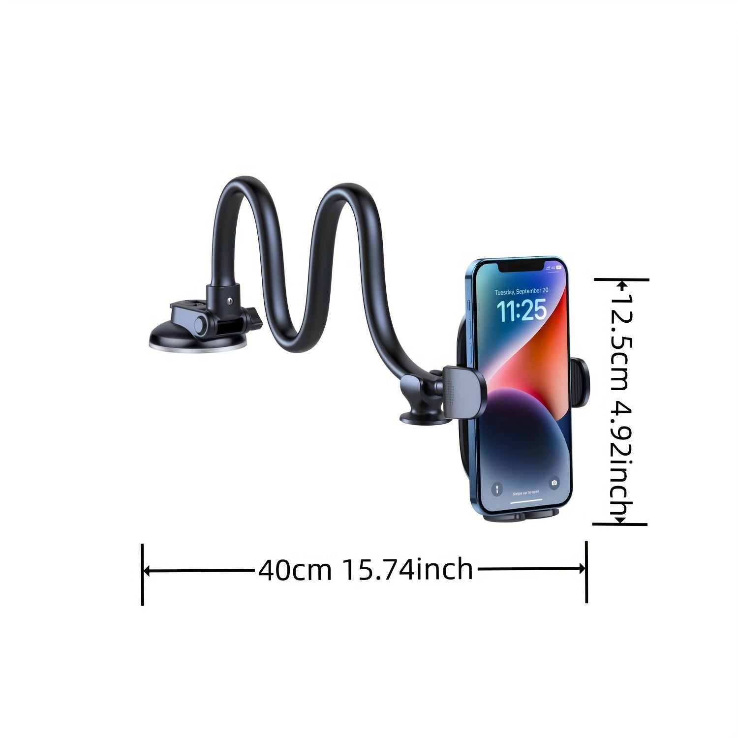 Soporte universal para teléfono para coche y camión con cuello de ganso largo, fuerte succión