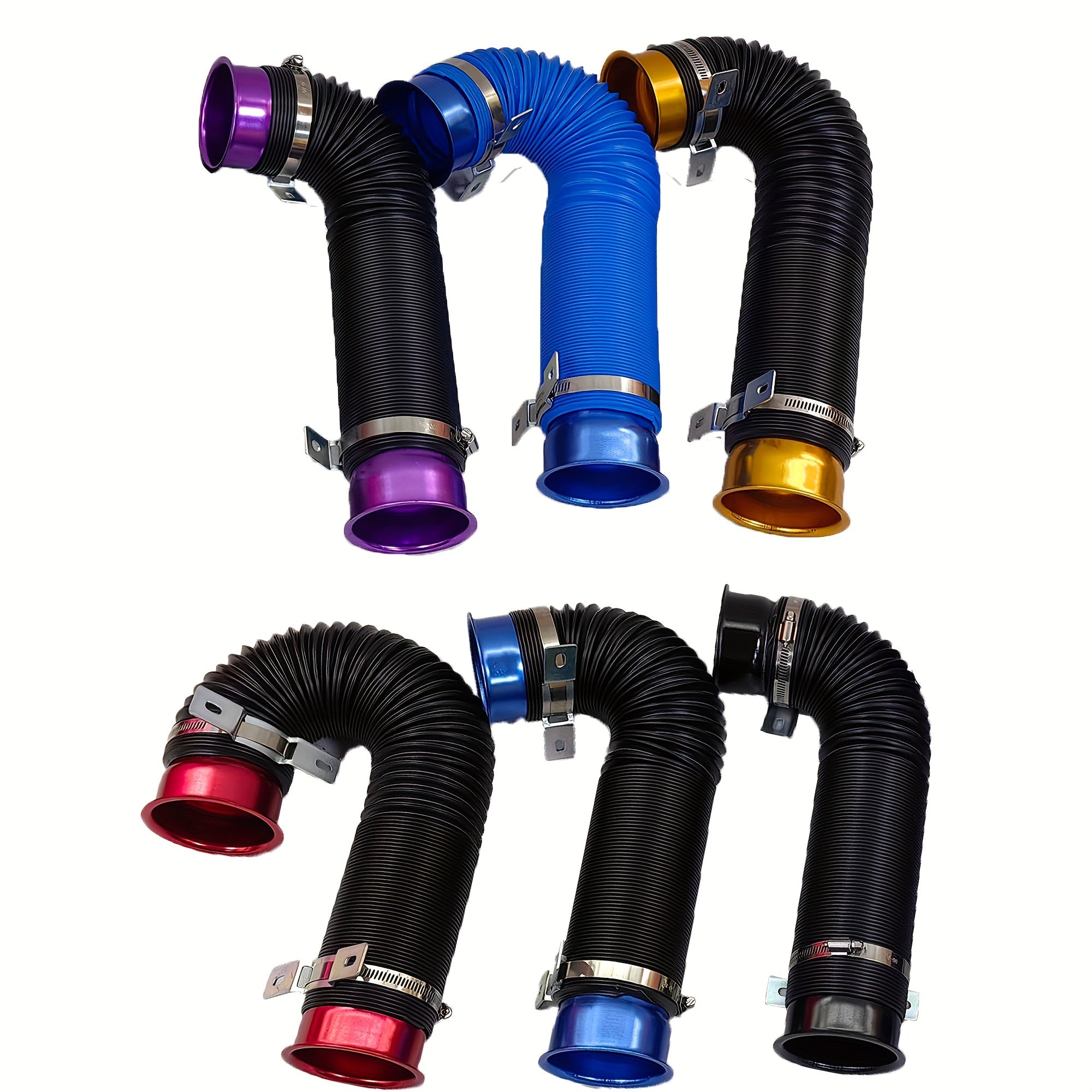 Flexible Air Intake Hose Cold Air Duct Replacement Adjustable 33.5-109cm