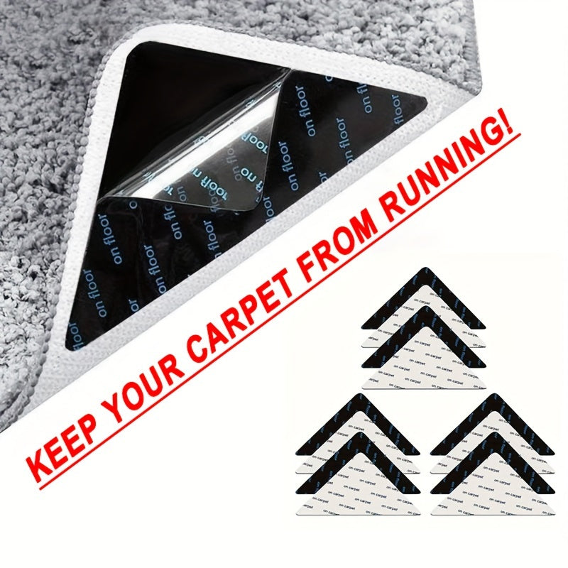 Carpet Grippers for Hardwood Floors and Tiles, Non-Slip Reusable Double-Sided Tape, 4/8/12 Pack