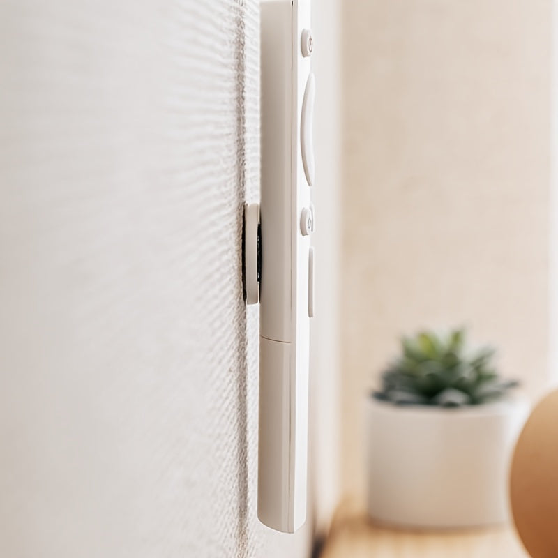 Magnetic Circle Remote Control Holder with 6 Metal Wall Mount Hooks No Drilling