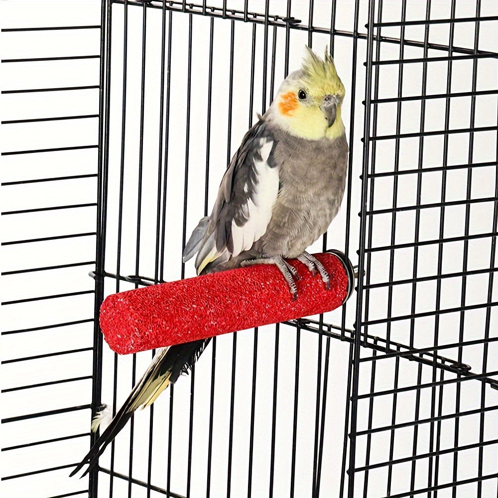Bird Toy Wooden Grinding Claw Stick for Parrots Cage Perch Station Random Color