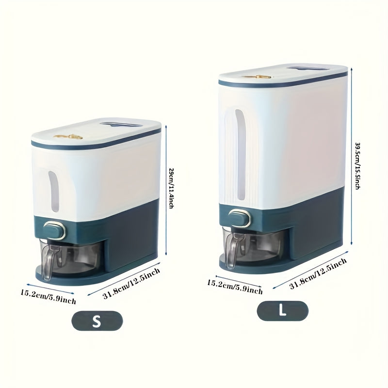 Havo o'tkazmaydigan guruch dozatori, donalarni saqlash konteyneri, suv o'tkazmaydigan plastmassa oshxona tashkilotchisi