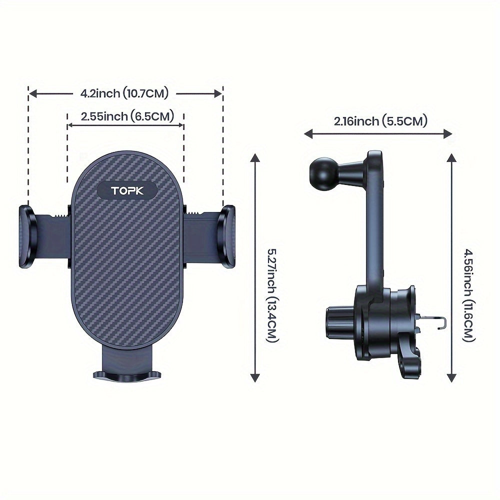 Avtomobil ventilyatsiya telefoni tutqichi metall tutqich kengaytiriladigan qo'llab-quvvatlash bitta qo'l bilan ishlash