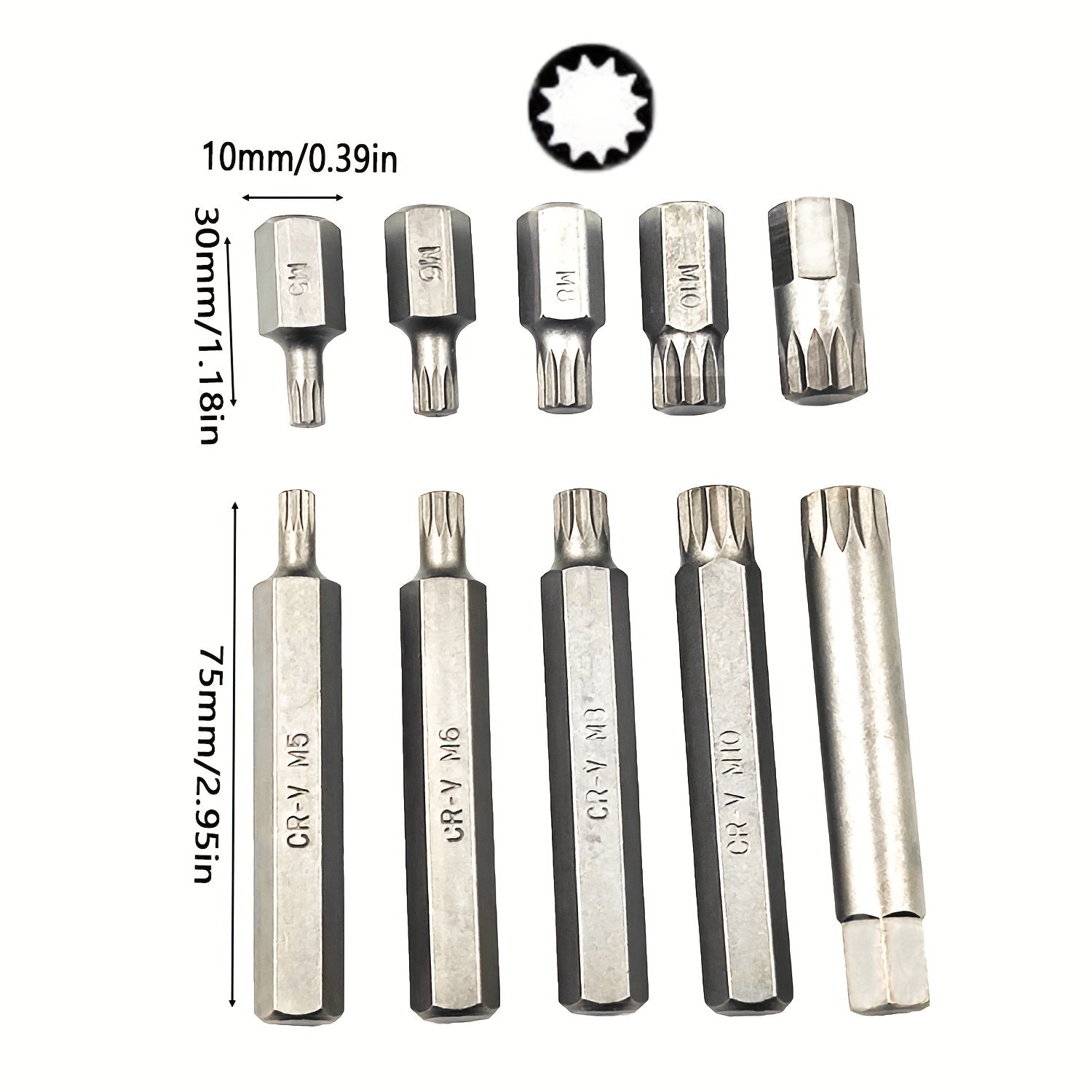 Juego de 40 piezas de herramientas para reparación de autos, juego de llaves de vaso, acero S2, encaje hexagonal