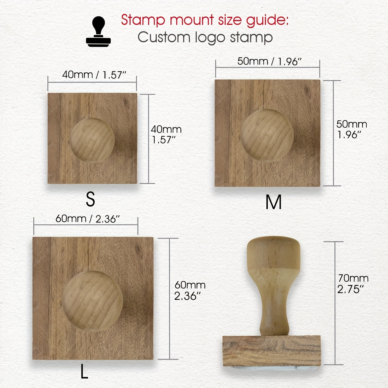 Personalized Wooden Stamp Set with Gift Box Custom Photo and Text Designs for Gifts