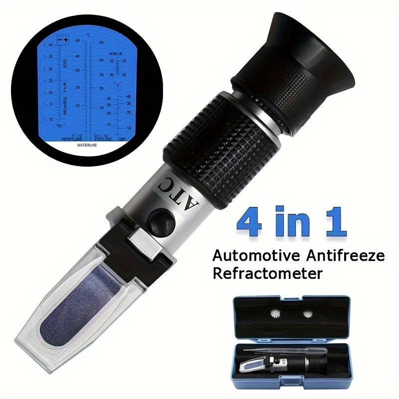 Refractómetro automotriz digital 4 en 1, portátil sin batería, para urea, anticongelante y electrolito