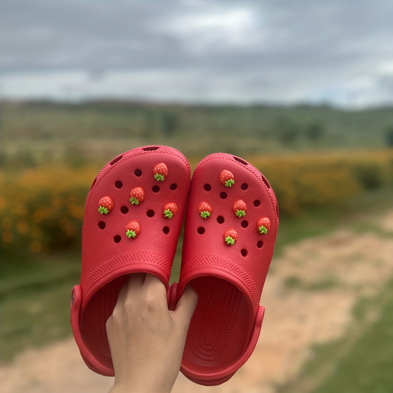 Kids Girl Silicone Strawberry Shoe Charms for Clogs and Garden Decor